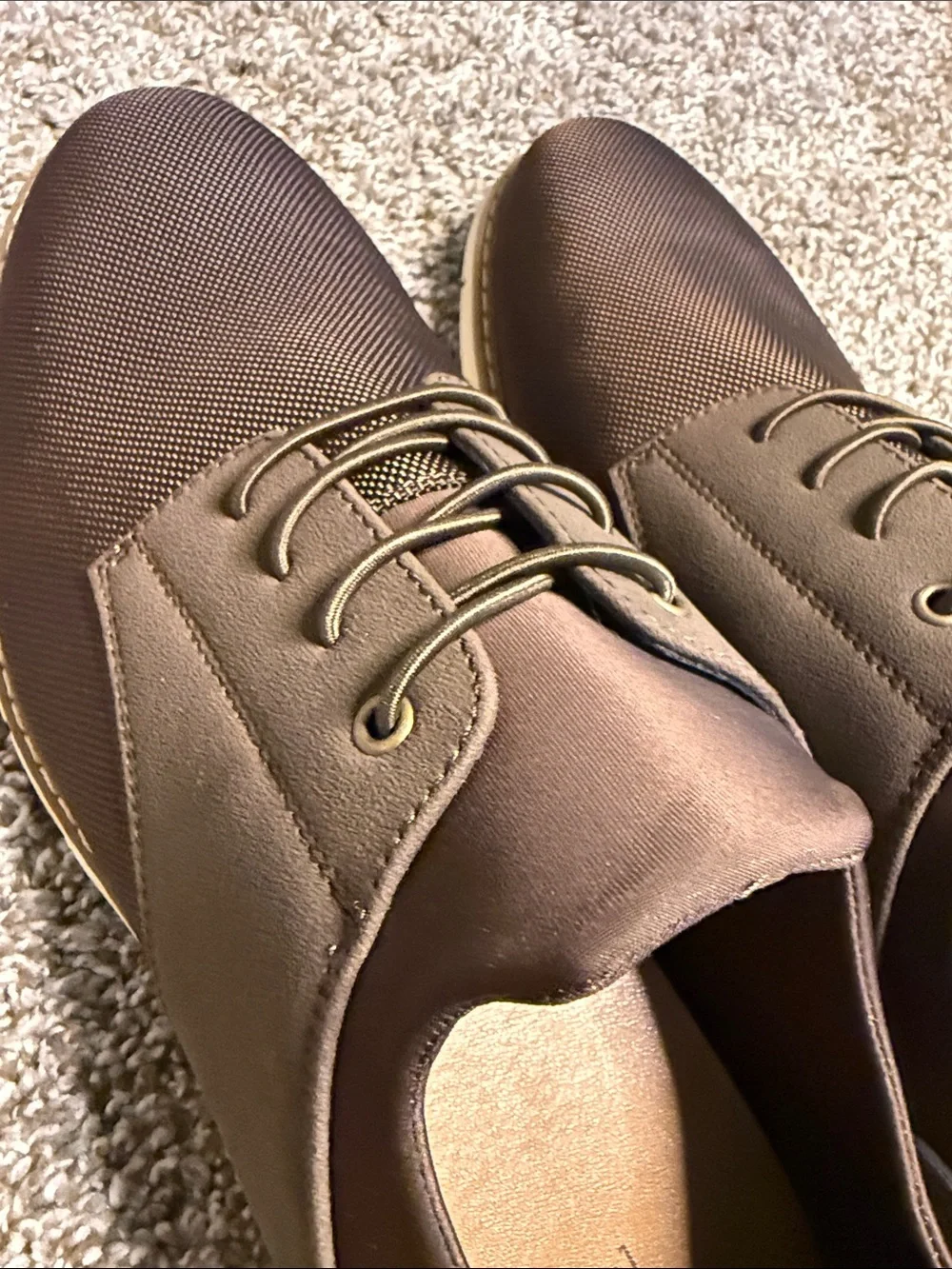 George Brown Textured Slip-On Lace-Up Casual Shoes with Cream Sole